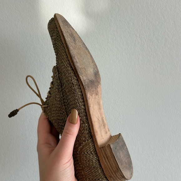 Vintage Stuart Weitzman Raffia Flats Oxfords Size 8 - Picture 4 of 5